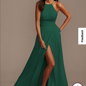 COPY - Crepe-back Satin High Neck Bridesmaid Dress - Juniper